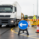 Professional Turn Left Sign 606mm with Quick Fit Frame - Compliant Road Safety Sign for Traffic Direction