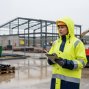 Premium High-Visibility Waterproof Rain Jacket with Adjustable Features and Certified Protection for Work Assignments