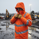 Premium High-Performance Waterproof Storm Coat in Hi-Vis Orange with Enhanced 3-Layer Laminate Fabric and Tailored Styling