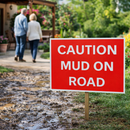 Caution Mud on Road Sign – 600mm x 450mm – Rigid Plastic – Indoor/Outdoor Use