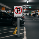 Professional No Parking Post Mounted Sign 260x330mm with Class 2 Reflectivity for Prohibiting Parking
