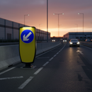 Premium Self-Righting Solar Traffic Bollard with 12-Year Guarantee and High Visibility Reflective Face
