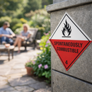 Spontaneously Combustible 4 Hazard Warning Diamond – 1mm Rigid Plastic – Indoor/Outdoor Use