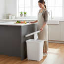 Premium 50L Swing-Top Bin in White - Durable and Elegant Waste Container for Home or Office Use