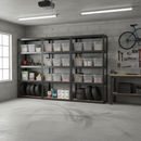 Heavy Duty Shelving Unit with 12x 60L Plastic Storage Boxes - 1800mm High - Grey