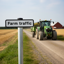 Premium Supplementary Plate for Agricultural Vehicles - Post Mount Dia. 553.2 R2/RA2 with Adjustable Sign Text