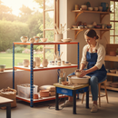 Heavy Duty Workbench - 915mm High - 200kg Capacity - Melamine - Blue/Orange