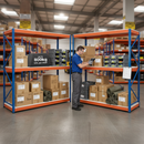 Heavy Duty Industrial Shelving - 1980mm High - 800kg Capacity - Blue & Orange