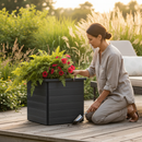 Premium Recycled Plastic Planter with Rim - Durable, Environmentally Friendly, 600mm x 600mm Square Design