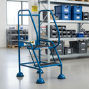 Premium Mobile Safety Steps with Spring-Loaded Castors - 150kg Capacity