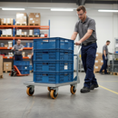 200mm Heavy Duty Braked Swivel Plate Castor Towable with Polyurethane Tyre