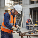 Heavy Duty Safety Helmet with Adjustable Slip Ratchet and Vented Design