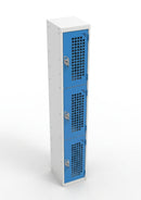 3-Door Perforated Locker with Cam Lock – Ventilated Steel Storage (view 2)