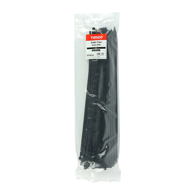 Cable Ties - Black - 4.8 x 370