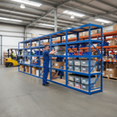 Premium 4x Shelving Units - 1800mm High - Blue with 8x 24L Plastic Storage Boxes