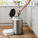 Premium White Pedal Bin Liners 15 Litre - Pack of 100 Durable Waste Bags - High-Quality Professional Grade for Industrial and Commercial Applications