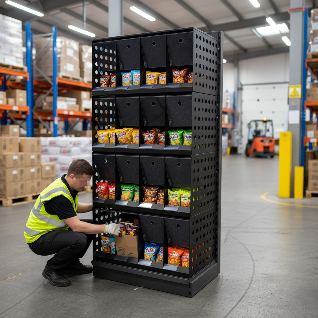 Premium Space-Efficient Crisp Wall Display Stand for Retail Environmen