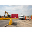 Premium Quick Fit Traffic Sign with Right Arrow Direction, 1050x750mm, for Site Traffic Management