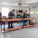 Premium Workbenches - 915mm High - 800kg Capacity - Chipboard - Blue/Orange