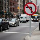 Professional No Left Turn Sign for Junctions - Available in Multiple Sizes from 300mm to 1200mm