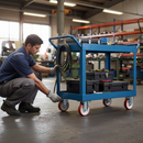 100mm Heavy Duty Fixed Plate Castor with Red Polyurethane Wheels