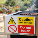 Caution Hot Surface Safety Signs – 1mm Rigid Plastic – Indoor/Outdoor