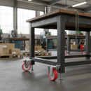 80mm Fixed Plate Heavy Duty Castor with Red Polyurethane Wheels