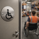 Disabled Toilet Door Sign – Brushed Aluminium or Stainless Steel – Self-Adhesive – Indoor Use
