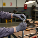 Premium Grey Nylon/Nitrile Dry Handling Gloves for Tough Tasks