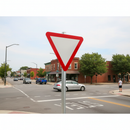 Premium Post Mounted Advanced Warning Sign for Junctions - 600mm Size with Supplementary Plate Options