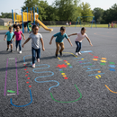 Premium 2D Obstacle Course Playground Marking for Skills Development - Durable Thermoplastic Design for Safe Fun