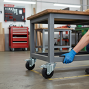 125mm Heavy Duty Braked Swivel Plate Castor with Blue Elastic