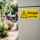Danger 400 Volts Safety Signs – 1mm Rigid Plastic – Indoor/Outdoor