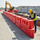 Premium Heavy Duty Water Filled Barrier System for Construction Sites - 400kg Stability with Interlocking Points