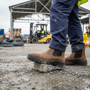 Premium Lightweight Safety Boot with Waterproof Nubuk Leather, Ceramic Toe Cap, and Slip-Resistant Sole for Construction Work
