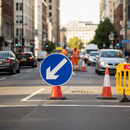 Premium Keep Left Cone Sign - Reversible, Scratch Resistant, and Lightweight for Road Safety