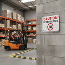 Professional Caution Speed Bumps 10mph Advisory Sign - Durable Composite Construction for Outdoor Use