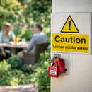 Caution Locked Out for Safety Sign – 1mm Rigid Plastic – Indoor/Outdoor Use