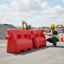 High-Performance Water-Filled Traffic Separator - Interlinkable HDPE Unit for Traffic Management Projects, 1m Long, 65kg Filled Weight