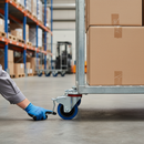 125mm Premium Braked Swivel Plate Castor with Elastic Nylon Centre