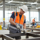 High-Visibility Orange and Grey Executive Safety Vest for Layering