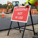Premium Quick Fit 'Crossing Not In Use' Sign 600x450mm with Reflective Face for Pedestrian Safety
