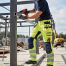 Premium Hi-Vis Yellow and Navy Blue Trousers with Stretch Panels and Holster Pockets for Optimal Comfort and Safety