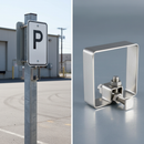 Professional Square Sign Post Clip for 50mm to 100mm Sign Posts - Weather Resistant Stainless Steel Fasteners for Secure Mounting