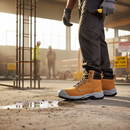 Premium Heavy Duty Safety Boot with High Ankle Support, Water-Repellent PU Leather Upper, and Vibram PU Sole for Comfort and Traction