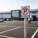 Professional No Parking Post Mounted Sign 260x330mm with Class 2 Reflectivity for Prohibiting Parking