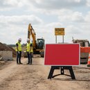 Professional Works Exit Sign 1050x750mm with RA1 Reflective Face and QuickFit Frame for Traffic Management