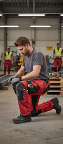 Premium Slim Fit Work Trousers with Holster Pockets and 4-Way Stretch Panels for Enhanced Comfort and Durability