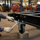 150mm Heavy Duty Fixed Plate Castor Towable with Black Elastic Tyre