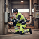 High-Performance ARC Flash & Fire Retardant Trousers with Kneepad Pockets - Hi-Vis Yellow/Dark Navy